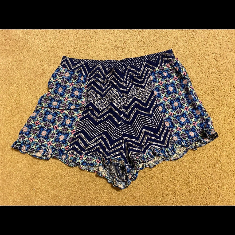 Blue Patterned New Boundaries Shorts